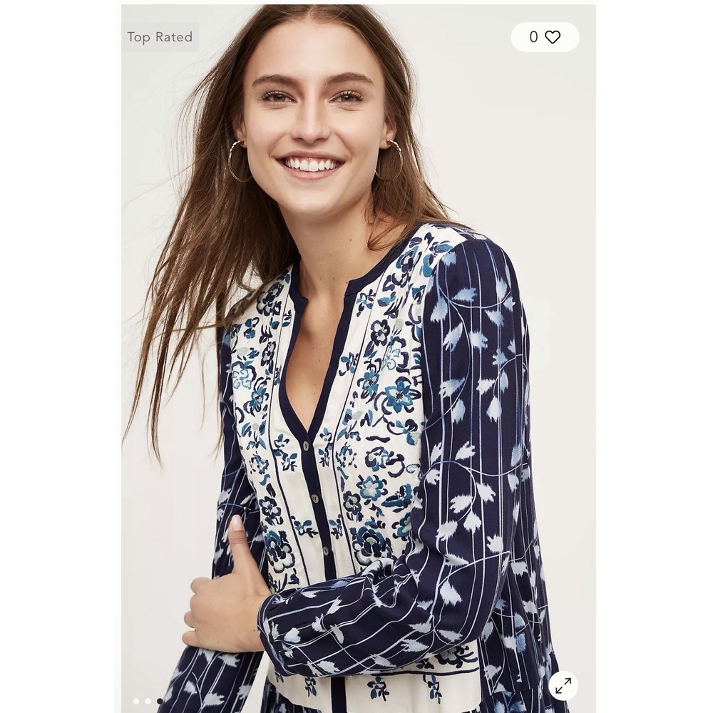 Anthropologie TINY Shirt Dress XXS XS Semele Floral Boho Hippy Gypsy Embroidered